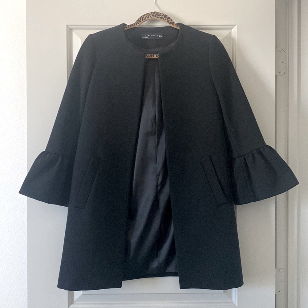 Zara Woman Peplum Sleeve Coat